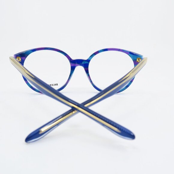 Balenciaga BB0030O 004 52mm Blue Multicolor, New Round Women's Eyeglasses. - Picture 8 of 9